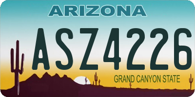 AZ license plate ASZ4226