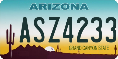 AZ license plate ASZ4233
