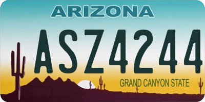 AZ license plate ASZ4244
