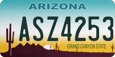 AZ license plate ASZ4253