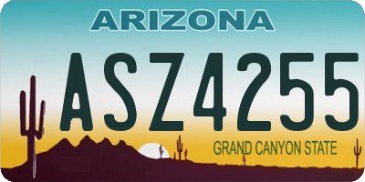 AZ license plate ASZ4255
