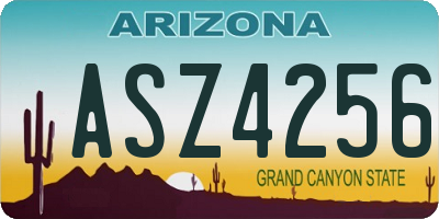 AZ license plate ASZ4256