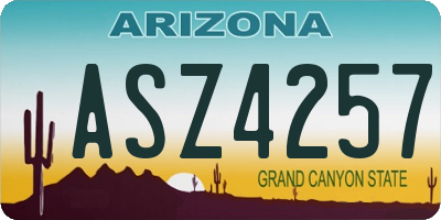 AZ license plate ASZ4257