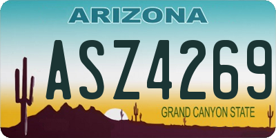 AZ license plate ASZ4269