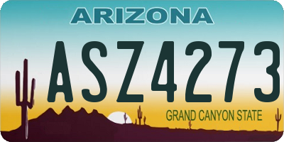 AZ license plate ASZ4273