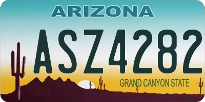 AZ license plate ASZ4282