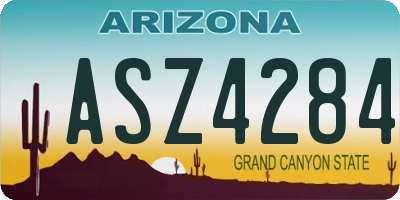 AZ license plate ASZ4284