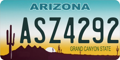 AZ license plate ASZ4292