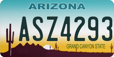 AZ license plate ASZ4293