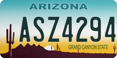 AZ license plate ASZ4294