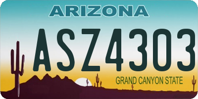 AZ license plate ASZ4303