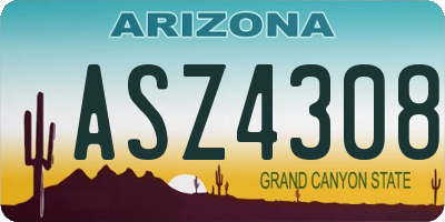 AZ license plate ASZ4308