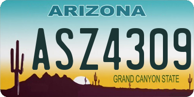 AZ license plate ASZ4309