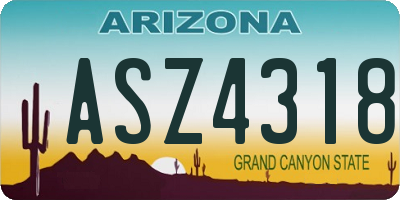 AZ license plate ASZ4318