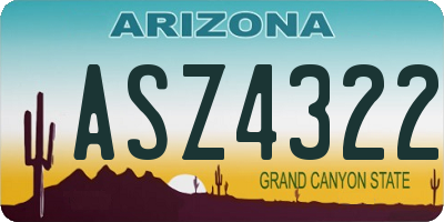 AZ license plate ASZ4322