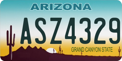 AZ license plate ASZ4329
