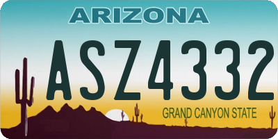 AZ license plate ASZ4332