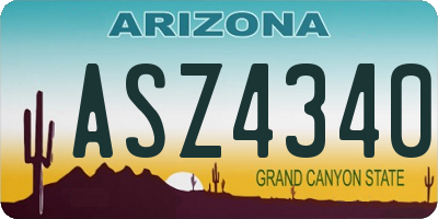 AZ license plate ASZ4340