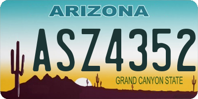 AZ license plate ASZ4352
