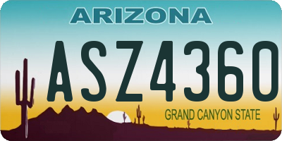 AZ license plate ASZ4360