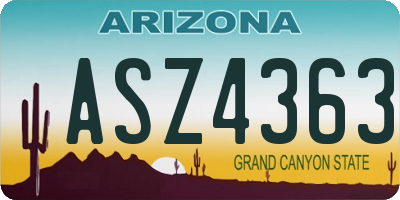 AZ license plate ASZ4363