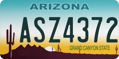 AZ license plate ASZ4372