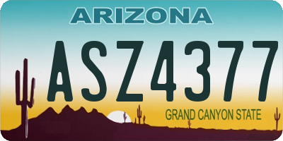 AZ license plate ASZ4377