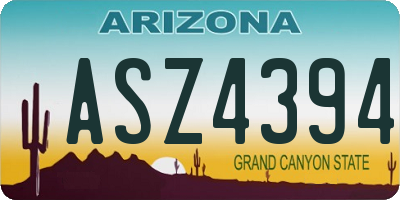 AZ license plate ASZ4394