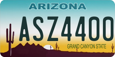 AZ license plate ASZ4400