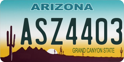 AZ license plate ASZ4403
