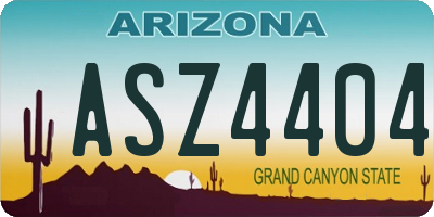 AZ license plate ASZ4404