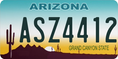 AZ license plate ASZ4412
