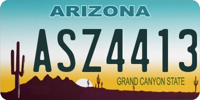 AZ license plate ASZ4413