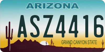 AZ license plate ASZ4416