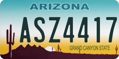 AZ license plate ASZ4417