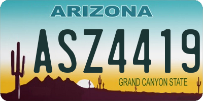 AZ license plate ASZ4419