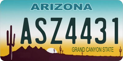 AZ license plate ASZ4431