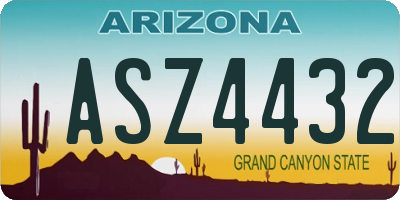 AZ license plate ASZ4432