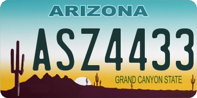 AZ license plate ASZ4433
