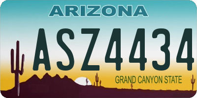AZ license plate ASZ4434