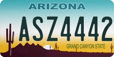 AZ license plate ASZ4442