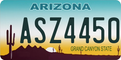AZ license plate ASZ4450