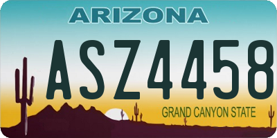 AZ license plate ASZ4458