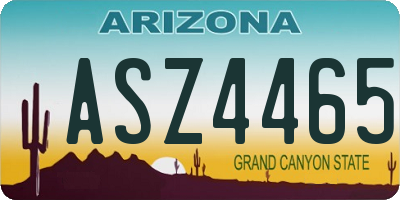 AZ license plate ASZ4465