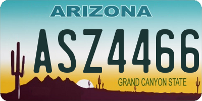 AZ license plate ASZ4466
