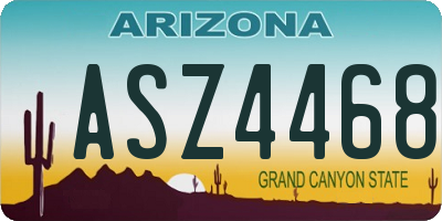 AZ license plate ASZ4468
