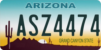 AZ license plate ASZ4474