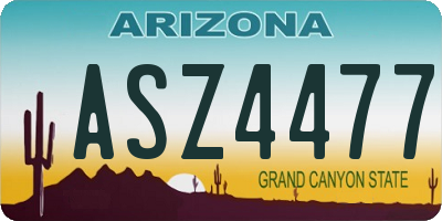 AZ license plate ASZ4477