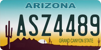 AZ license plate ASZ4489
