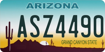 AZ license plate ASZ4490